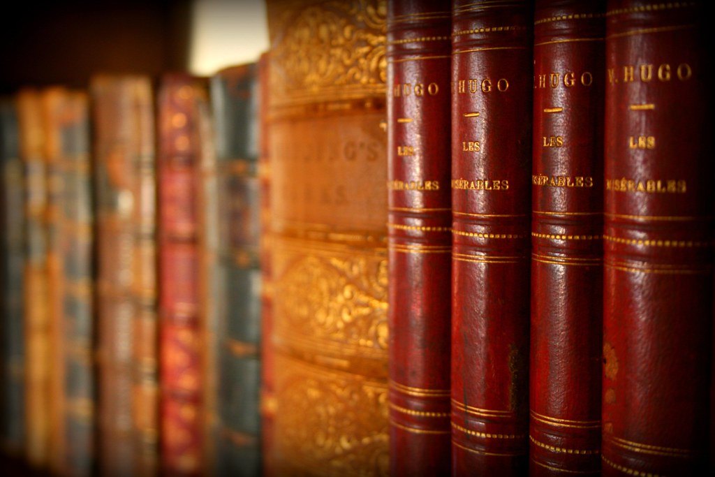 Reliures anciennes de bibliothèque juridique, illustrant les sources du droit étudiées en BTS